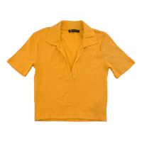 ราคา Zara เสื้อครอปผ้าร่องสีเหลือง Used Like New Preloved (20627929997)