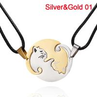 ราคา COD เครื่องประดับ Liuchuanbing 2ชิ้น เซ็ตสร้อยคอรูปหัวใจคู่ตัวต่อจับคู่จี้แมวของขวัญวาเลนไทน์ (19805895153)