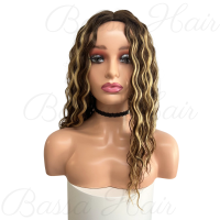 ราคา BASSAHAIR วิกผมสีดำแอฟริกันสีดำและสีน้ำตาลวิกผมยาวลอนทนความร้อนวิกผมผสมสี (16516083040)