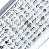 ราคา 100ชิ้นแหวนย้อนยุควินเทจผสมช้างสี่ใบรูปทรงเรขาคณิตแหวนเงินโบราณชุดอุปกรณ์เครื่องประดับ (13995397900)