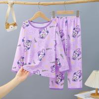 ราคา Sanrio Kuromi Melody Cinnamoroll แขนยาวเซ็ตชุดนอนน่ารักสำหรับเด็ก Pakaian Rumahan ของขวัญเสื้อผ้าลำลอง (21276735571)