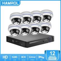 ราคา Hamrol 8CH 4K Ultra HD 8MP Security Camera System H 265 POE NVR Kit CCTV Inddor Outdoor Metal Dome Video Surveillance IP Camera Set (9462687278)