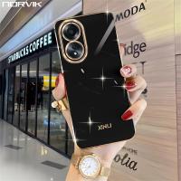 ราคา NORVIK ใหม่เคสใส่โทรศัพท์ชุบหรูหราสำหรับ OPPO A58เลนส์กล้อง4G กันกระแทกเคสมือถือสีแมทรวมทุกอย่างฝาหลัง N1 D3 (21043866115)