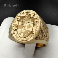 ราคา แหวนเจ้าพ่อแกะสลักวินเทจชุบทอง18K ทองเหลือง ไม่10 (21117968469)