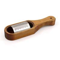 ราคา Wooden Cheese Grater Rustic Brown Cheese Shredder with Handle with Storage Space for Cheese Lemon Chocolate (19865758932)