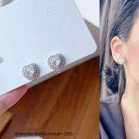 ราคา เจาะ หนีบ ต่างหูหนีบ แนวเพชรcz ติดหู เพชรยาว ใส่ออกงาน ต่างหูหนีบเจ้าสาว งานเพชรสวย ไม่ได้เจาะหู (19597664645)