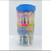 ราคา Maples ปากกาลูกลื่น ปากกาหมึกสีน้ำเงิน ปากกา ขนาด 0 5 มม Maples ปากกาเขียนลื่น เส้นสวย 50ด้าม กระปุก คละสี (16877347650)