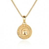 ราคา VERENA Trendy Custom ODM Coin Stainless Steel Jewellery Compass Jesus 18K Gold Plated Men Charm Pendant Necklace Jewelry (19227667230)