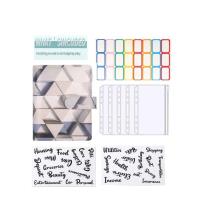 ราคา A6แฟชั่นลายหินอ่อนสีพิมพ์หนัง PU จับคู่กับกระเป๋า5ใบสมุดบันทึกงบประมาณเงินสดใบหลวม (21170453377)