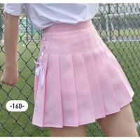ราคา พร้อมส่ง XS XXL เอวถึง 32 กระโปรงเทนนิสทรงปกติแถบริบบิ้นด้านข้าง ผ้าโพลีเอสเตอร์ มีซับใน สไตล์เกาหลี (17357318948)