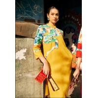 ราคา เดรสกี่เพ้า คอจีน ผ้าลินินผสมคอตตอล ปักลวดลายจีนสีสันสวยสดใส ใส่สบาย งานสวยหรู ดูแพงมากค่ะ 4296 (17280362932)