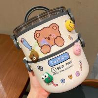 ราคา ปิ่นโตสแตนเลส ลายการ์ตูน ปิ่นโต ปิ่นโตใส่อาหาร กล่องใส่ข้าว ปิ่นโต ปิ่นเก็บอุณหภูมิ แถมฟรีสติ๊กเกอร์การ์ตูน DIY ปิ่นโตน่ารัก 1 2 ชั้น (16538837756)