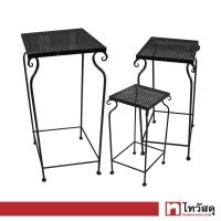 ราคา โต๊ะข้างตกแต่งสวน FONTE รุ่น JF170724 ชุด 3 ชิ้น สีดำ (16639236064)