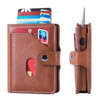 ราคา ผู้ชายหนังกระเป๋าสตางค์บัตรเรียวบางกระเป๋า RFID กระเป๋าสตางค์ถือบัตรเครดิตสมุดใส่บัตรประชาชนบัตรเครดิตกระเป๋าสตางค์อัจฉริยะสำหรับผู้ชายผู้หญิง (7216674940)