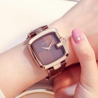 ราคา GUOU นาฬิกาใหม่แฟชั่นสำหรับผู้หญิงตารางสายหนังหรูหราของผู้หญิงผู้หญิงมีแบรนด์คริสตัลชุดควอตซ์นาฬิกาข้อมือนาฬิกา GUOU8190 (20454378826)