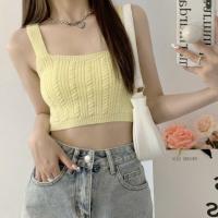 ราคา Shein เสื้อครอปสายเดี่ยวไหมพรม สายเดี่ยวผ้าไหมพรม แมทช์ง่ายมาก ผ้านิ่มผ้ายืดใส่สบาย 44125 (16352491294)