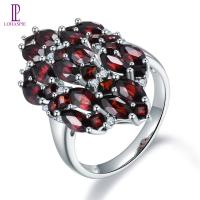 ราคา Lohaspie Jewelry Real 5 12ct Natural Garnet Ring Silver 925 Ring for Women Original 925 Red Gemstone Woman Ring Silver Engagement Ring Jewelry Gift (19802833961)