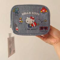ราคา กระเป๋าสตางค์น่ารักผู้หญิงกระเป๋าเครื่องสำอางกระเป๋าสตางค์ผ้ายีนส์เฮลโลคิตตี้ (21176360495)