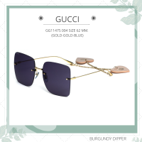 ราคา แว่นกันแดด GUCCI GG1147S 004 SIZE 62 MM GOLD GOLD BLUE (16535365527)