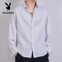 ราคา PLAYBOY เสื้อเชิ้ตผู้ชายPlayboy Shirts Business Casual With Original Shirts M 3XL (16127388658)