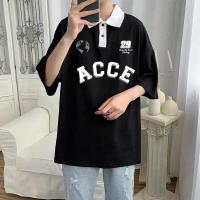 ราคา เสื้อยืดโปโลผู้ชาย Polo shirt คอปก ทรงหลวม ใส่สบาย (19419403254)