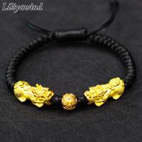 ราคา Liliyawind ใหม่ปี่เซียะ3D เงินแท้ชุบทองกำไลข้อมือผู้ชาย (482200677)