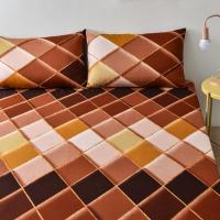 ราคา Dansunreve ผ้าปูที่นอนรัดมุม หรือ ปลอกหมอน ลายเรขาคณิต ผ้าปูที่นอนไฟเบอร์เคมี 5 ฟุต 6 ฟุต (9443324335)