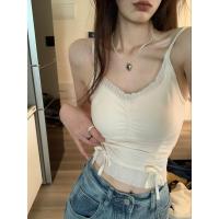 ราคา เสื้อสายเดี่ยว มีฟองน้ำสีพื้น ดีเทลผูกเชือกด้านหน้า สินค้าพร้อมส่ง FY865 H (20610791425)