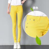ราคา Candy Color Skinny Jeans Woman Korean Fashion Jeans Leggings for Women Slim Denim Pants Black White Pink Yellow Red Khaki Green CWFT001 (15591097901)