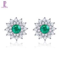 ราคา Lohaspie เครื่องประดับมรกตแท้925เงินแท้ต่างหูเม็ดเดี่ยวมรกตธรรมชาติแบบดั้งเดิมต่างหูพลอยเทียมตัดหน้ากลมสำหรับเครื่องประดับผู้หญิง (19885834540)