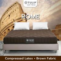 ราคา ที่นอน Tulip รุ่น ROME โรม ที่นอนยางธรรมชาติอัดแน่น ผ้าทอ Brown Knitting หนา 8 นิ้วโทนเข้มดูแลง่าย รับประกัน 10 ปี (20827612523)