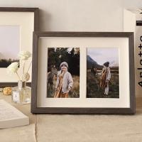 ราคา กรอบรูปไม้ แบบคู่ 3 เฟรม ใส่ภาพ 4x6 นิ้ว แบบแขวน ตั้งโต๊ะ (17276425229)