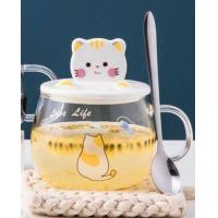 ราคา แก้วน้ำ แก้ว แก้วใส แก้วการ์ตูนแมว แก้วแบบมีหูจับ แก้วน้ำพร้อมฝาปิด แก้วน้ำน่ารักๆ (11959279541)