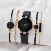 ราคา Set Watch For Women Luxury Leather Analog Ladies Quartz Wrist Watch Fashion Bracelet Watch Set Holiday Gifts Montre Femme 5PCS (20009469271)