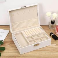 ราคา SALEกล่องใส่เครื่องประดับหนัง ถาด2ชั้น มีตัวล็อค กล่องเก็บเครื่องประดับ กล่องPUใส่เครื่องประดับกล่องใส่ต่างหู (15338680461)