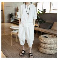 ราคา ouding เสื้อผ้าผู้ชายสไตล์จีนชุดผ้าฝ้ายสีขาว (19544033701)