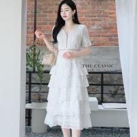 ราคา M 2XL The classic เดรสยาวผ้าฉลุ ใช้ผ้าเนื้อดีฉลุลวดลาย แต่งช่วงรอยต่อด้วยลูกไม้อีกลาย ช่วงล่างยาวบานพริ้วสวย (20952869832)