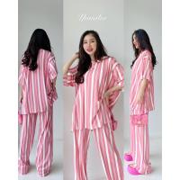 ราคา ชุดเซต 2 ชิ้น เสื้อแขนสั้นความยาวคลุมสะโพก มาคู่กางเกงเอวยางยืดขายาว ชุดเซต ชุดเซ็ท Yunaka (19365585492)