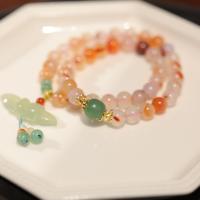 ราคา Natural 8Mm Red Floating Flower Agate Bracelet Female Xiuyan Jade Lotus Cherry Agate Bracelet Necklace Dual Use (21285506244)