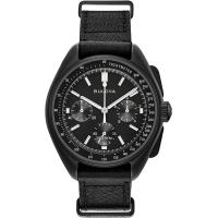 ราคา Bulova Archive Series Mens Watch Stainless Steel with Black Leather Strap Lunar Pilot Chronograph Black Model 98A186 (18996065454)