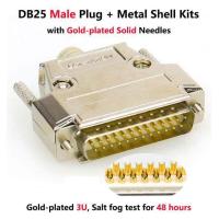 ราคา DB25 Male Plug Female Socket Metal Shell Kit 2 Rows 25 Pin Serial Port Connector D SUB 25 Adapters (17314842266)