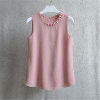 ราคา ↂ Woherb 21 Colors Solid Ruffle Chiffon Blouse Women 2023 Summer Fashion Vest Blusas Casual Loose Sleeveless Ladies Tops Shirt (16083412818)