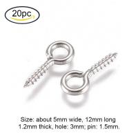 ราคา Beebeecraft 10 100 PC 304 สแตนเลสสกรูหมุดหมุดตาหมุดตะขอตาไก่สกรูเกลียวตะขอตะขอหมุด Bails สำหรับครึ่งเจาะลูกปัดเครื่องประดับทำ (14636110792)