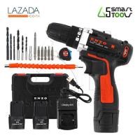 ราคา ENZO ชุดสว่าน ไขควง สว่านไร้สาย 28V ปรับสปีดได้ พร้อมดอกสว่านและอุปกรณ์รวม 28 ชิ้น แบต 2 ก้อน (644434969)
