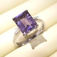 ราคา แหวนอเมทิสต์ แหวนเงินแท้ ชุบทองคำขาว พลอยอเมทิสต์แท้ YTG 11367 (10312126932)