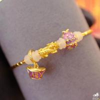 ราคา ข้อมือปี่เซียะแพนโดร่า เกลียวทองเหลือง น้ำหนักทอง 0 1 0 15 กรัม ทองคำแท้ 99 99 24K ยาว 15 18 cm ปรับได้ (7527379259)