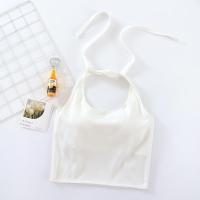 ราคา เสื้อครอปคอตตอนคล้องคอพร้อมแผ่นอกสายเดี่ยวเซ็กซี่เสื้อซับในเรียบง่ายเสื้อทรงสั้นรัดรูป (20759482911)