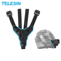 ราคา TELESIN รถจักรยานยนต์หมวกกันน็อคสายภูเขาสำหรับ GoPro ฮีโร่10 9 8 7 6 5สีดำ Insta360 One R DJI การกระทำ2หมวกกันน็อคอุปกรณ์เสริมผู้ถือ (19726461585)