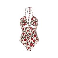 ราคา 2023 New Halter Neck Bandage Print Swimwear Floral Retro One Piece Swimsuit Set Women Beachwear Cover Up (19948413459)