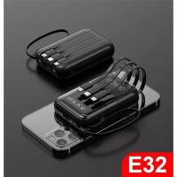 ราคา พาวเวอร์แบงค์ Power Bank 30000mAh มีสายชาร์จในตัว4 พกพาง่าย ใช้ได้กับทุกรุ่น สะดวกสุดรุ่นE32 (19899118217)